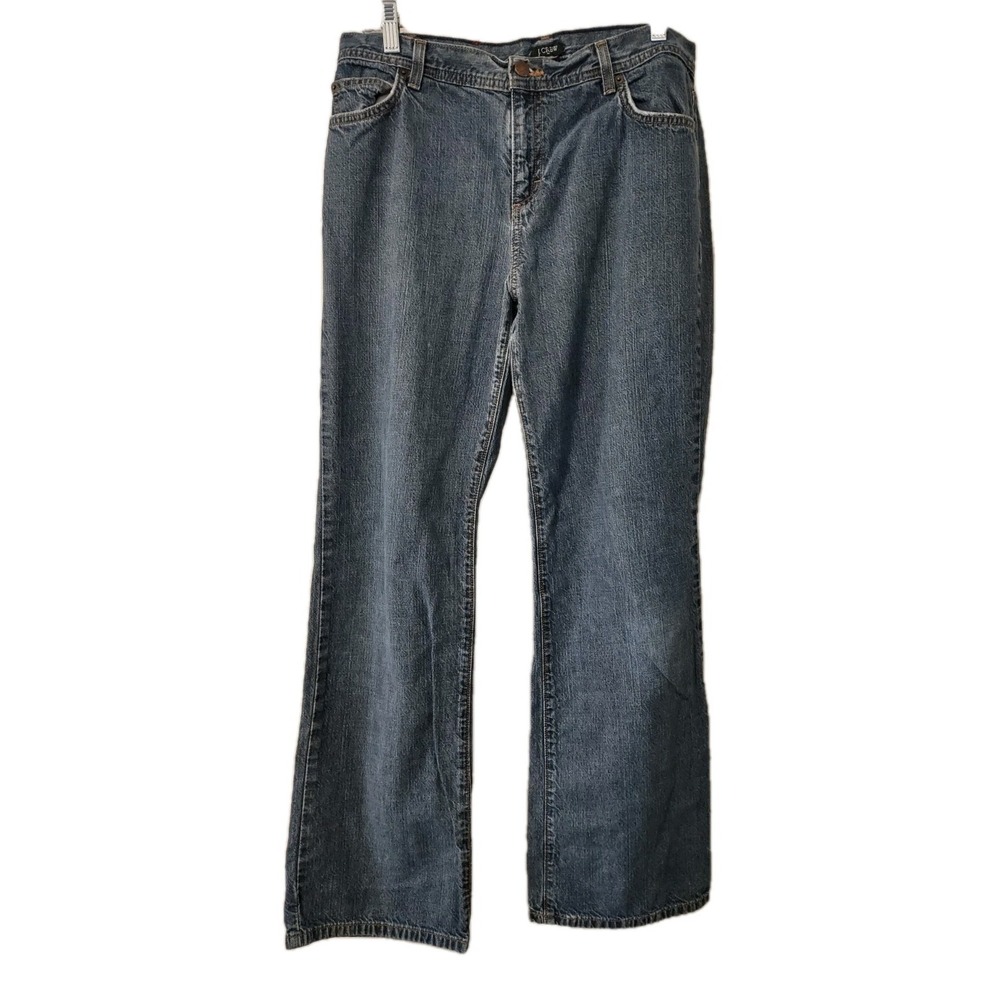 J.Crew Jeans Women's Size 10 Blue Denim 5 Pocket Logo 8.5" Leg Opening 31" Waist